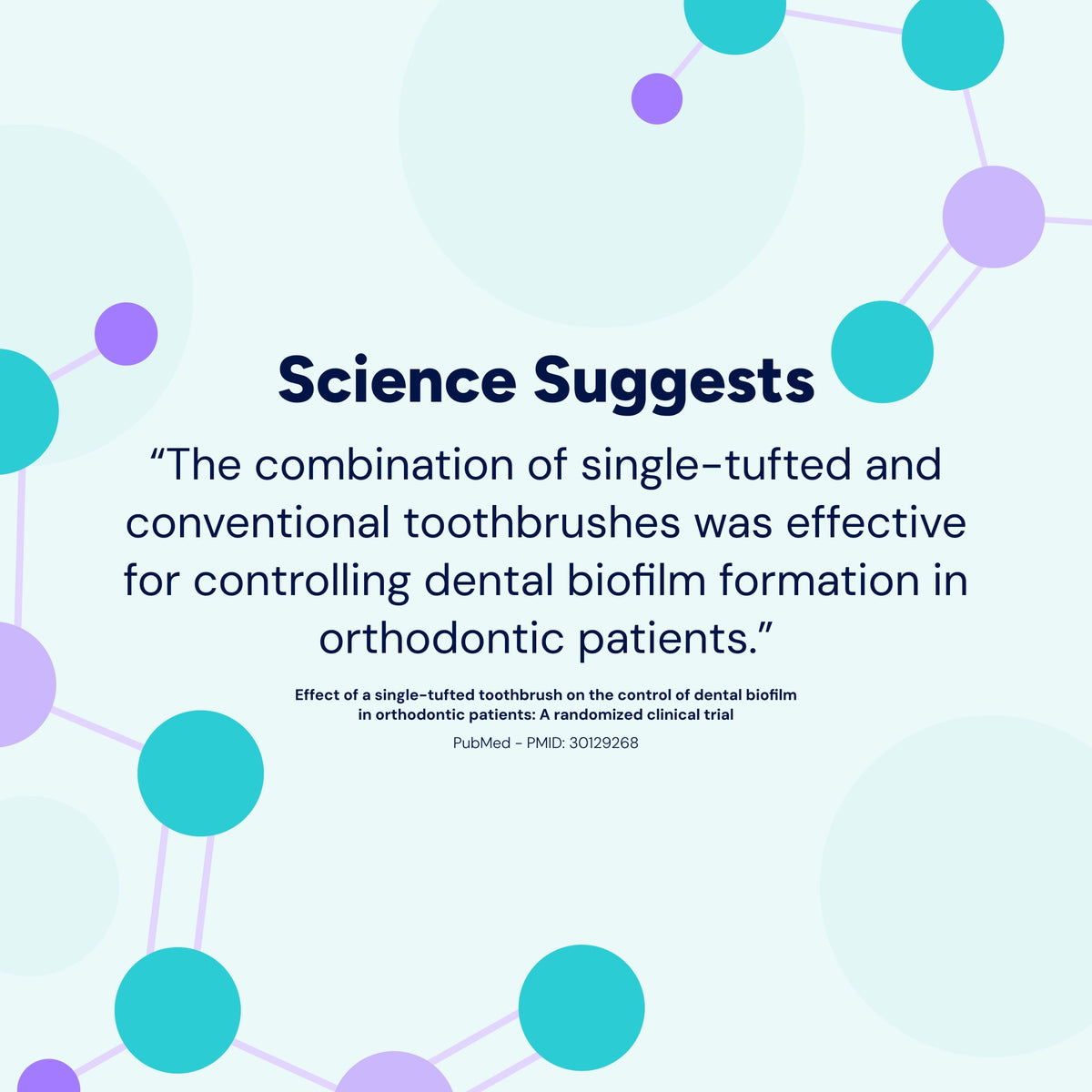 Science suggests that combining a conventional toothbrush with a single-tufted toothbrush can help control dental biofilm in people wearing braces.