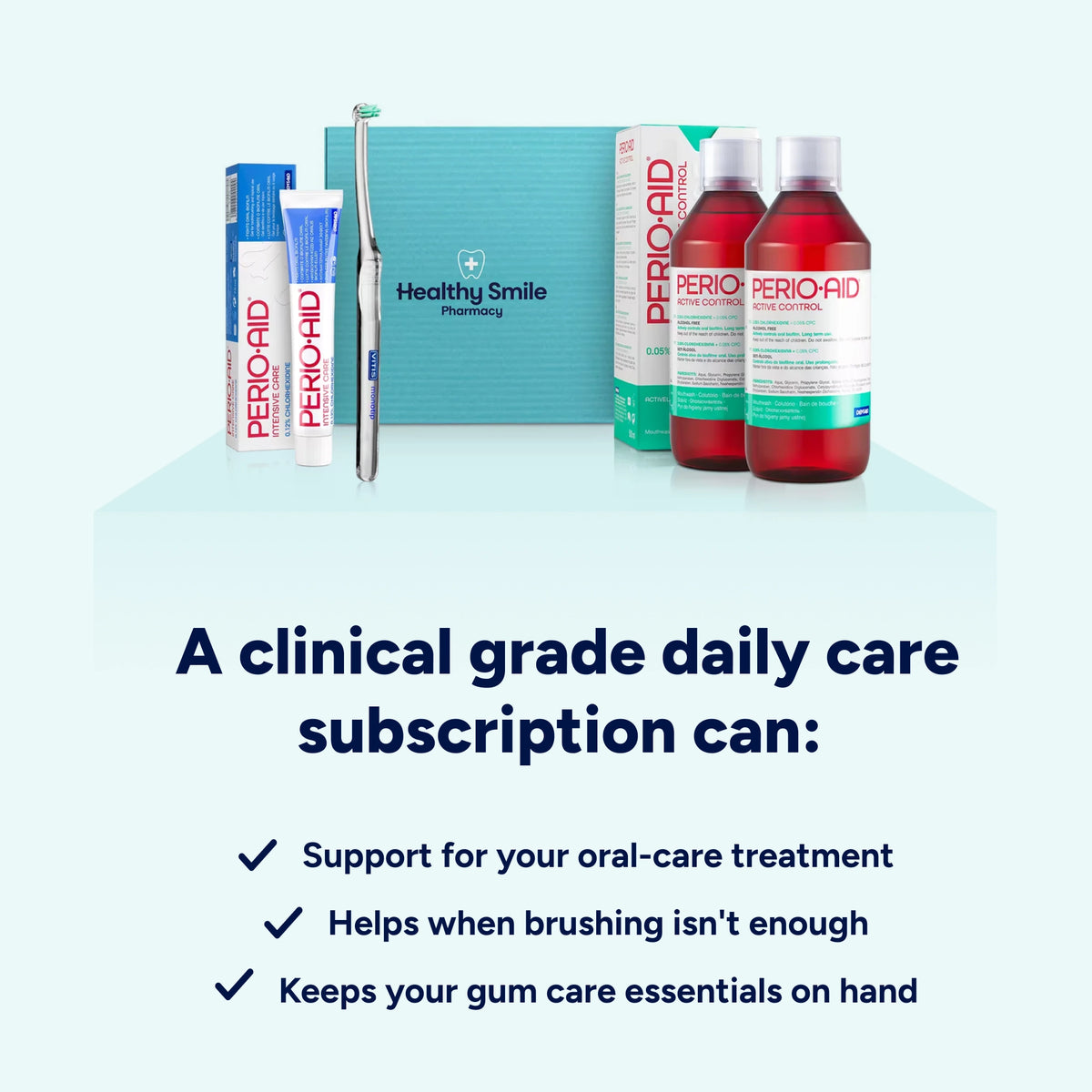 Clinical-grade Gum Active Kit subscription providing extra antimicrobial support alongside brushing, helping when brushing alone isn’t enough and keeping essential gum-care products on hand.