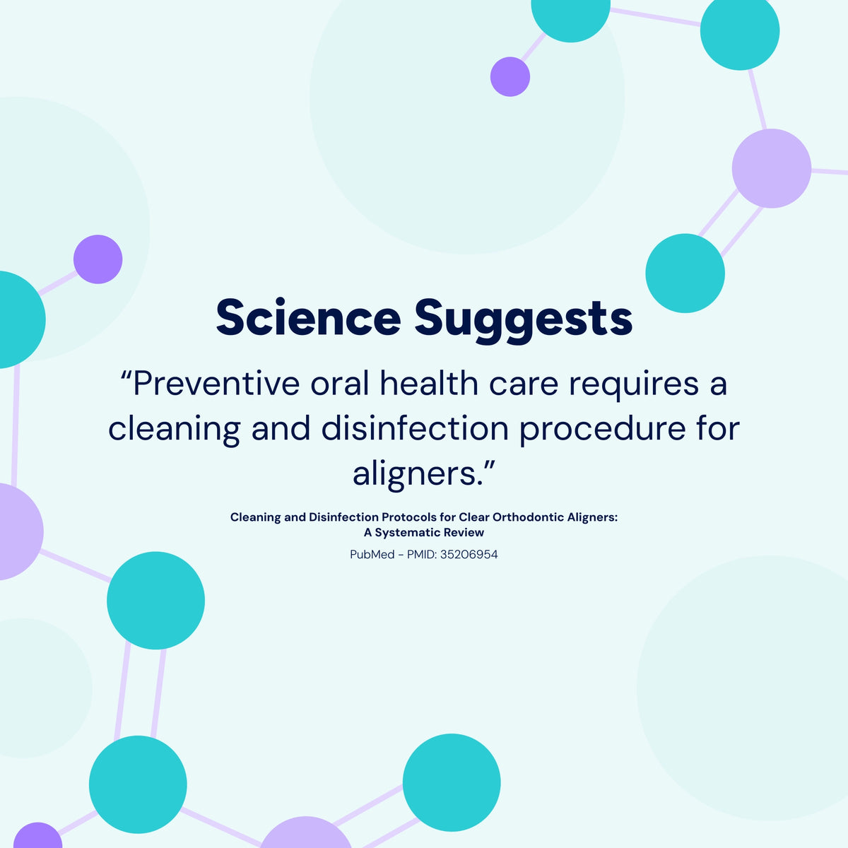 Science suggests that preventive oral care during clear aligner treatment should include regular cleaning and disinfection of aligners to help control bacterial biofilm.