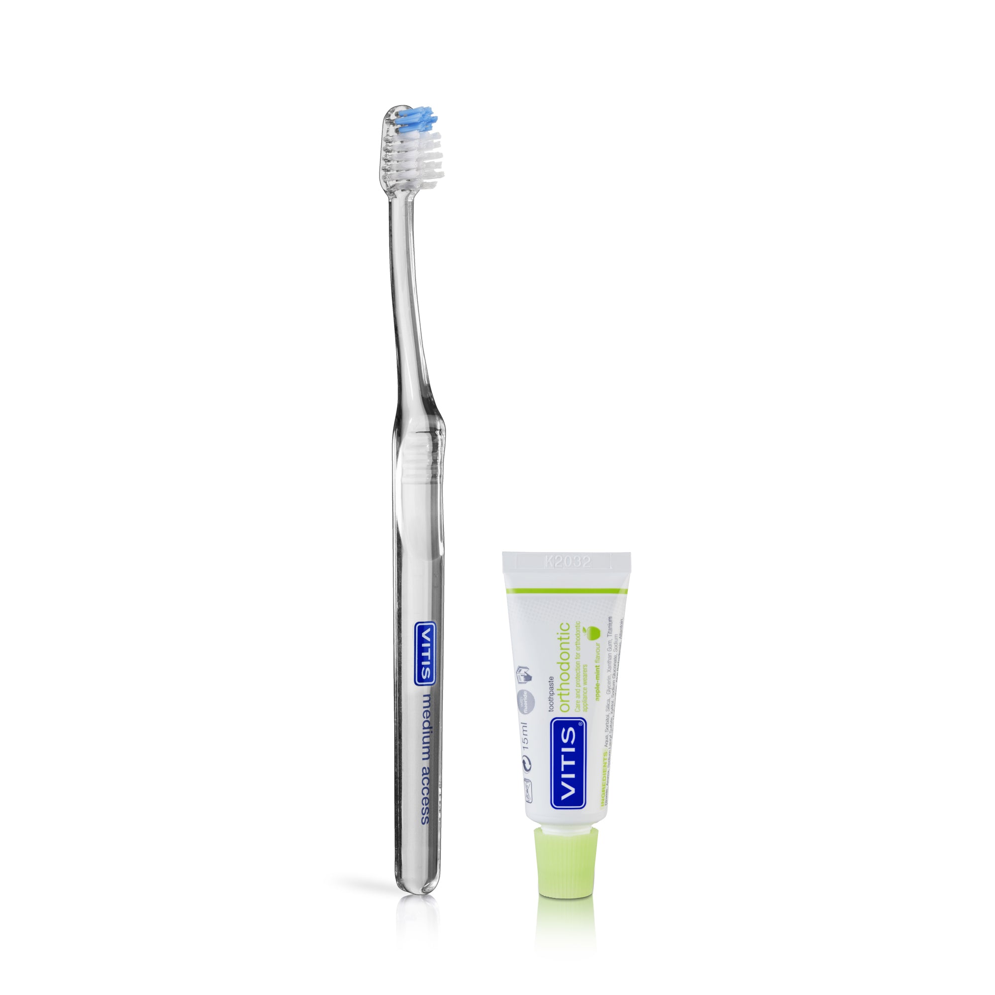 Bolt-On: VITIS Medium Toothbrush + Orthodontic Travel Toothpaste