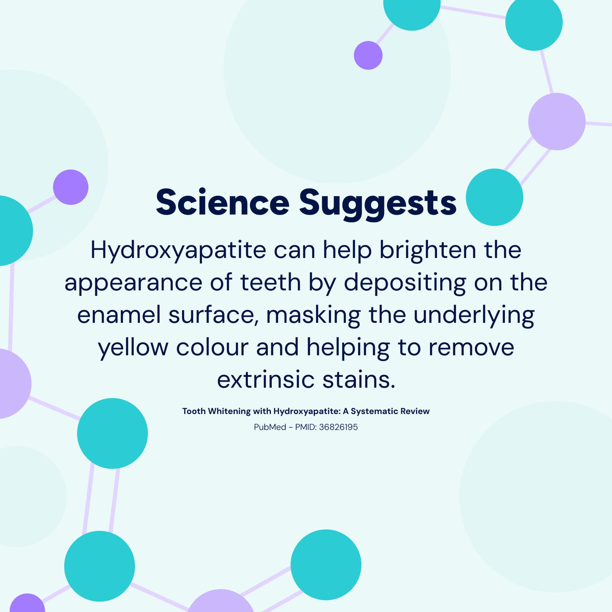 Science suggests hydroxyapatite can brighten teeth by depositing on the enamel surface, masking underlying yellow colour and helping remove extrinsic stains.